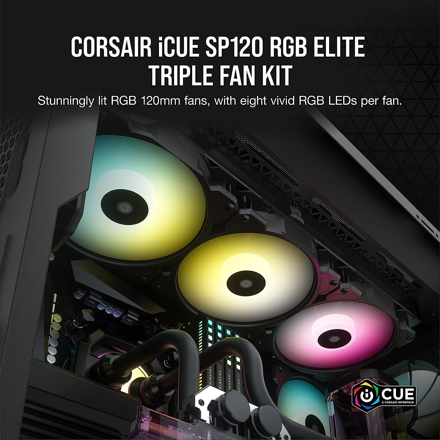 Corsair iCUE SP120 RGB Elite 120mm PWM Triple Fan Kit - Picture 2