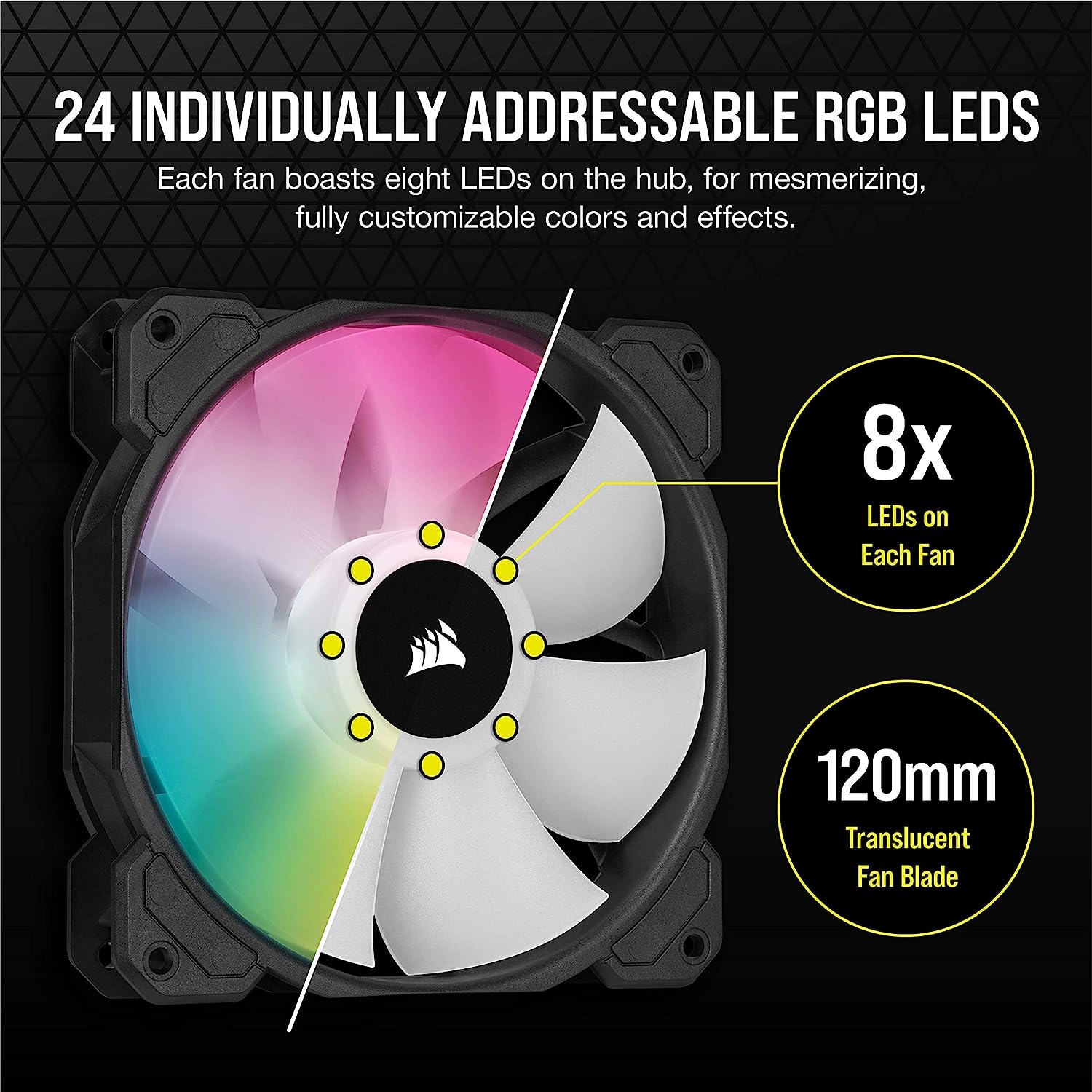 Corsair iCUE SP120 RGB Elite 120mm PWM Triple Fan Kit - Picture 4