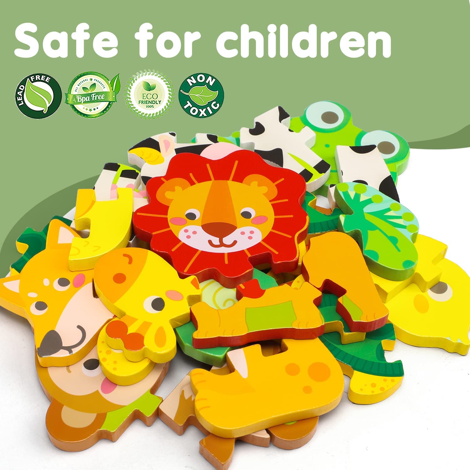 TOY Life Wooden Puzzles for Toddlers - Picture 2