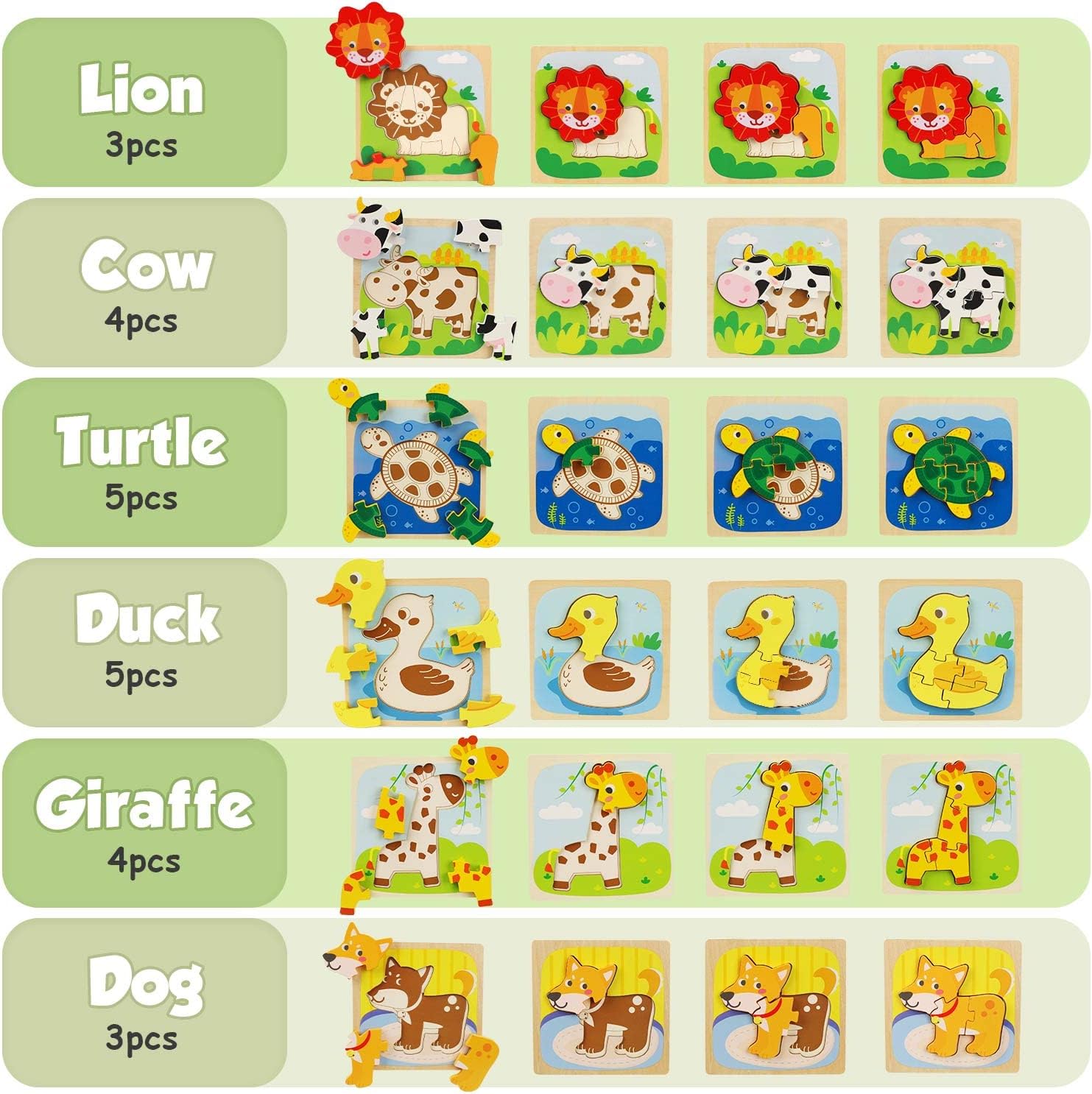TOY Life Wooden Puzzles for Toddlers - Picture 4